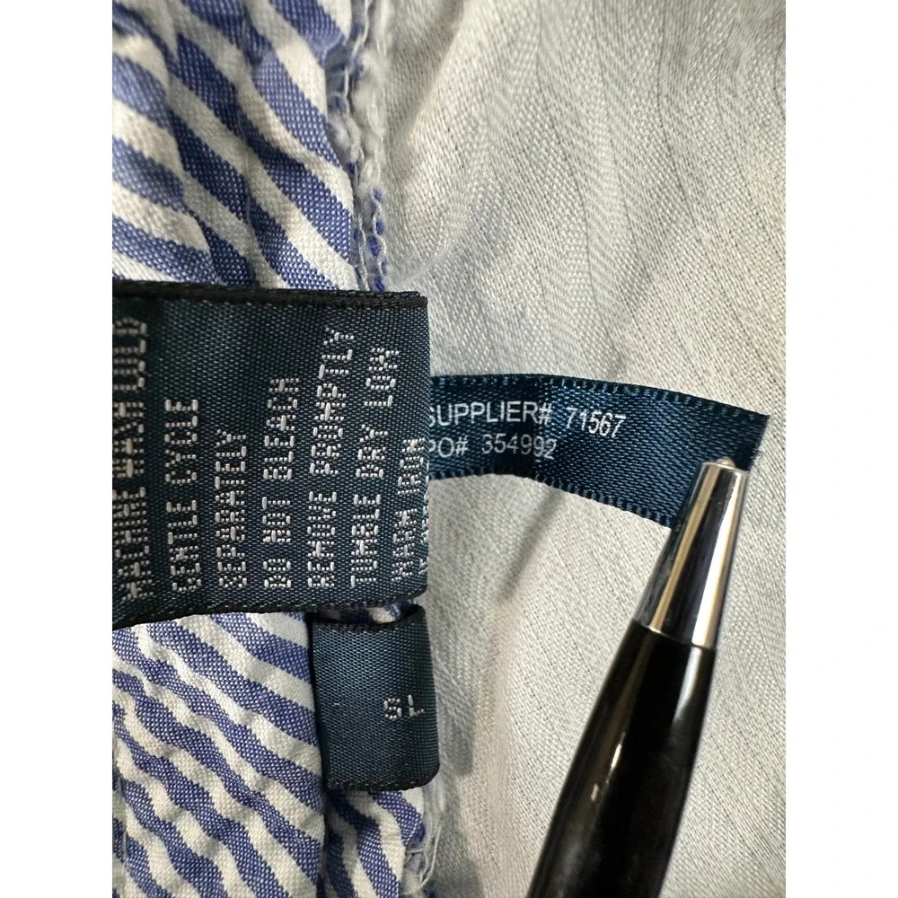 Polo Ralph Lauren Suffield Fit Seersucker Shorts Mens 35 Blue Striped Cotton EUC